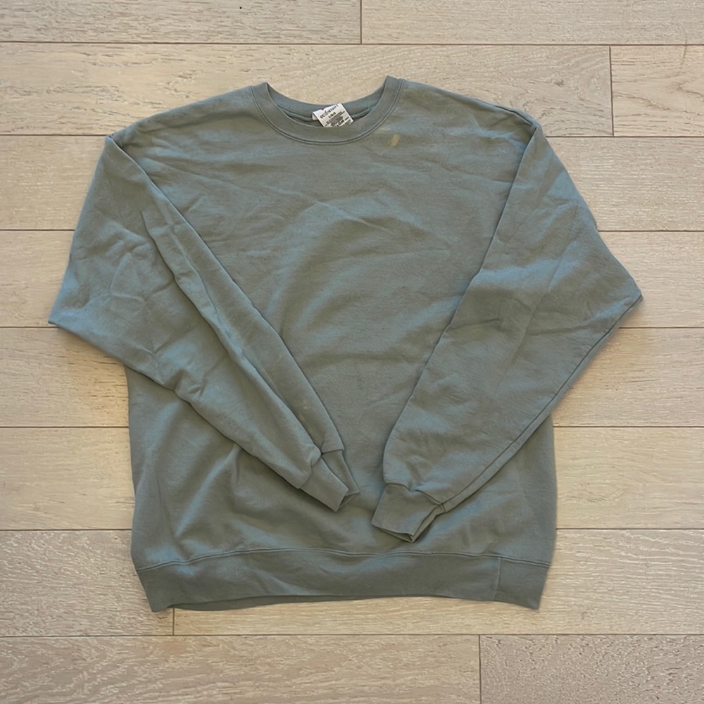 Hanes basic crewneck green/grey size L